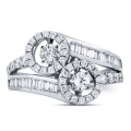 Wholesales 925 Silver Ring Jewelry Dancing Diamond CZ